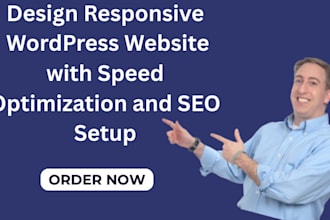 design responsive wordpress website with speed optimization and seo setup