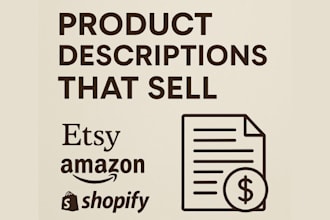 write persuasive product descriptions for etsy, amazon, or shopify that sell