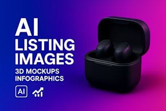 design ai product listing images, 3d mockups, infographics that drive sales