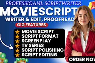 edit proofread format screenplay, film script, movie script in final draft