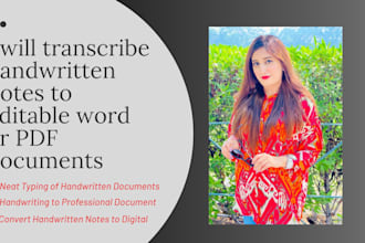transcribe handwritten notes to editable word or PDF documents