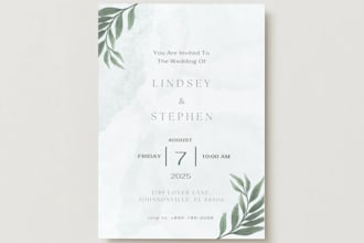 design professional wedding invitations, birthday cards, and party invitations