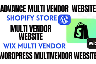 develop multi vendor ecommerce marketplace website via shopify wix wordpress