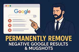 permanently remove negative links on google search results, mugshot and bad news