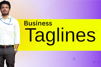 write  business taglines, brand names and slogans