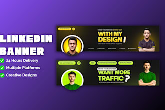 design professional linkedin banner and complete visual brand