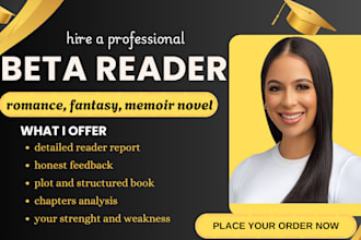 beta reader for romance, fantasy, ya, romantasy, sci fi, thriller, erotica novel