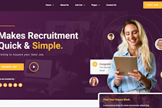 do wordpress recruitment website, staffing,  job board website