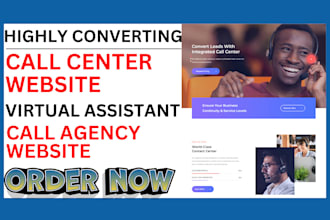 design converting call center website call agency website landing page 3cx