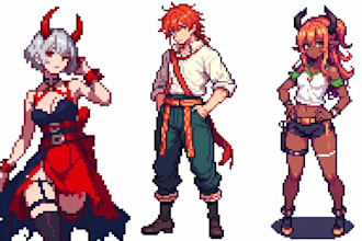 create pixel art characters and animations