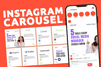 design creative carousel for instagram and linkedin