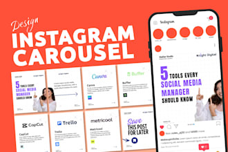 design creative carousel for instagram and linkedin