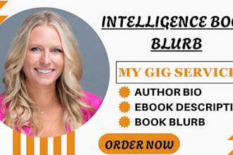 write an intelligence ebook blurb and author bio ebook description