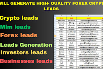 deliver quality crypto leads, binance leads, depositor leads, bank leads, forex