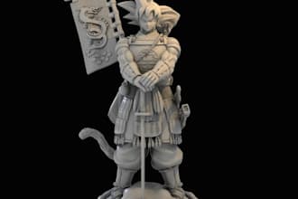 sculpt 3d model, 3d character statue, action figure and toys using zbrush