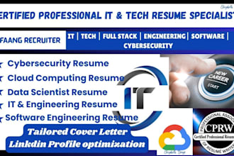 do professional resume writing  for IT  cybersecurity software engineers and cv