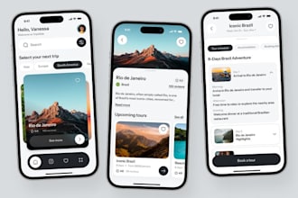 travel planning and booking app, elderly care assistant app, pet care app