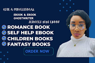 be your fiction ebook ghostwriter, romance book writer, and kindle author