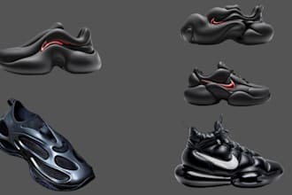 design 3d shoes 3d sneakers sport footwears shoes animation