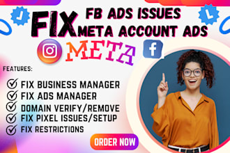restore, fix facebook meta ads account issues