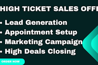 high ticket sales closer online sales rep, sales agent, company sales, leads gen