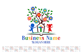 do education kids, childcare, day care, and kinder garden logo design