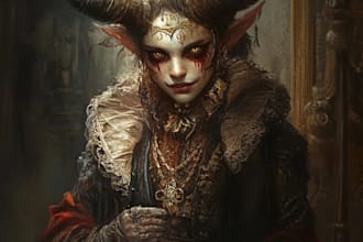 draw a fantasy horror and fantasy horror character