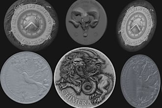 sculpt 3d bas relief coin model 3d medallion cnc design engraving for printing