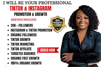 manage instagram and tiktok marketing to promote followers and grow organically