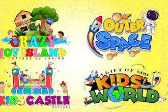 do daycare childcare baby shop school and kids logo