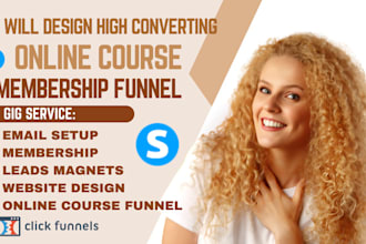 build your online course or membership funnel in clickfunnels or systeme io