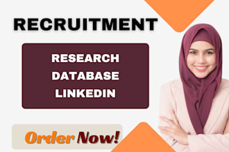conduct recruitment research and create recruiting database through linkedin