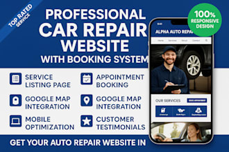 create responsive car repair website, car garage, vehicle maintenance website