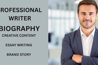 write a compelling bio, about us, about me page, or biography