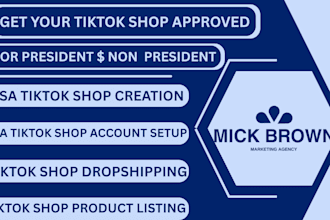 create USA tiktok shop setup tiktok shop buisness USA representative