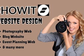expertly create advanced showit website for photography, blog, event planning