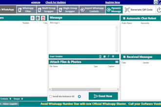 give you a whatsapp bulk sender software with setup support