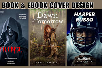 design an eye catching book cover design with back and spine, book cover design