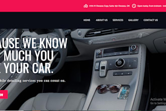 car detailing auto detailing car wash website car dealership car rental website