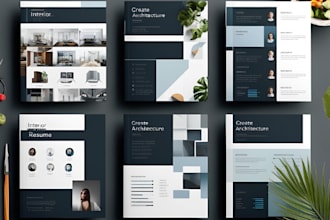 create architecture portfolio presentation interior design cv resume brochure