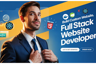 do full stack custom website design using spring boot and react