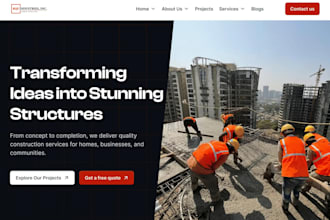 build hvac roofing  construction renovation plumbing wordpress website design