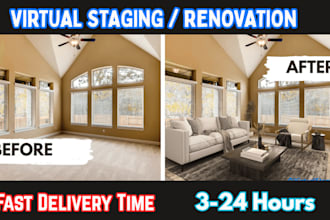 high quality virtual staging and home renovation for real estate listing