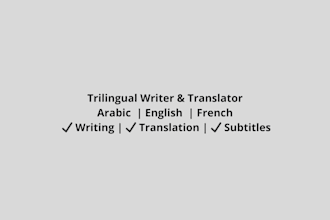 write and translate professional content in arabic, english, and french
