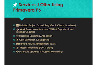 create and manage project schedules using primavera p6
