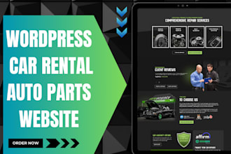 wordpress car rental website auto parts website
