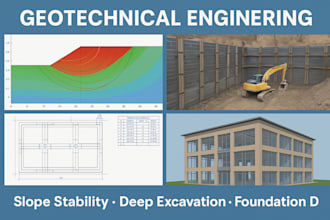 do geotechnical engineering simulation and slope stability analysis, site plan