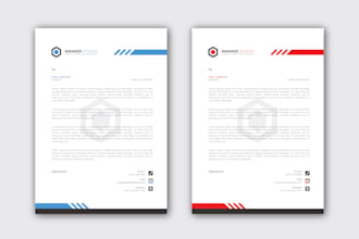design professional letterhead in editable word template