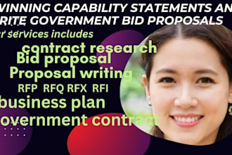 create winning capability statements and write government bid proposals