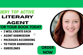 find top active literary agent and write cover letter synopsis with submission